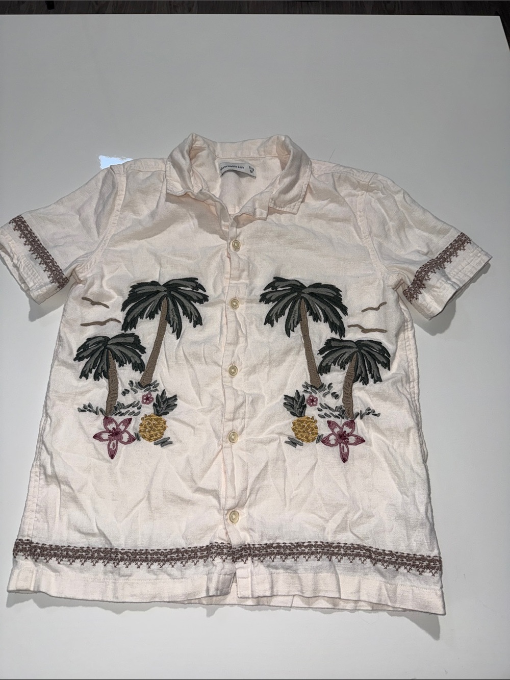 Abercrombie Kids Tropical Print Button Down Shirt Boys Size 11/12